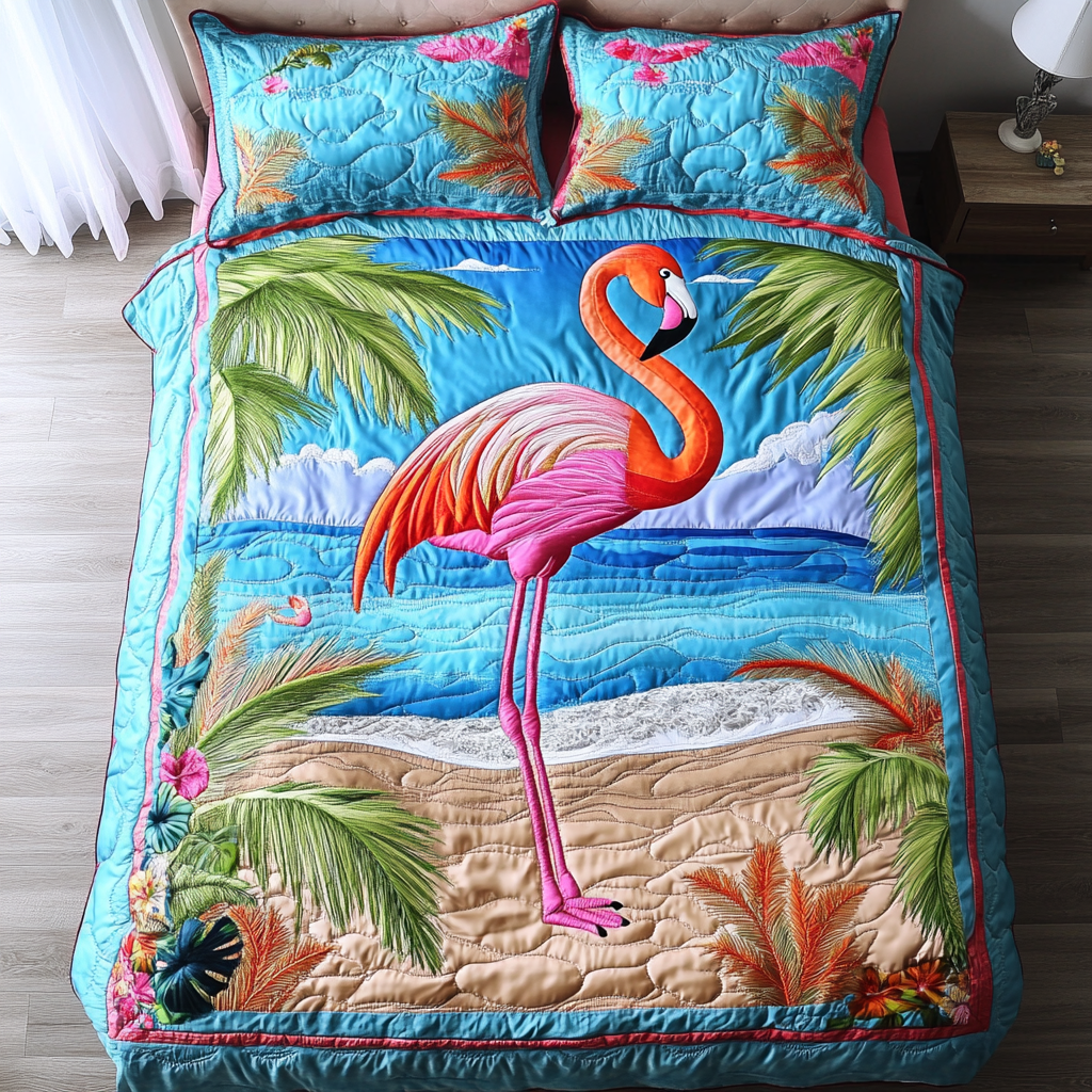 Feathered Beauty 3-Piece Quilted Bedding Set NCU0DK6795