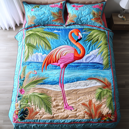 Feathered Beauty 3-Piece Quilted Bedding Set NCU0DK6795