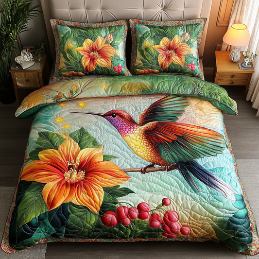Feathered Bliss 3-Piece Quilted Bedding Set NCU0DK6337