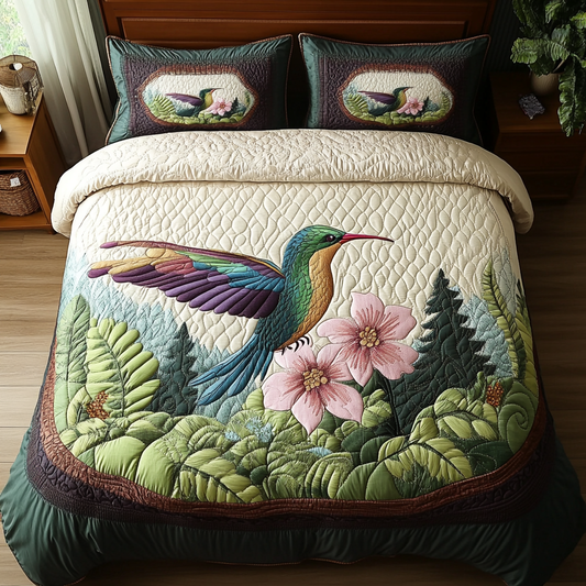 Feathered Charm 3-Piece Quilted Bedding Set NCU0DK7055