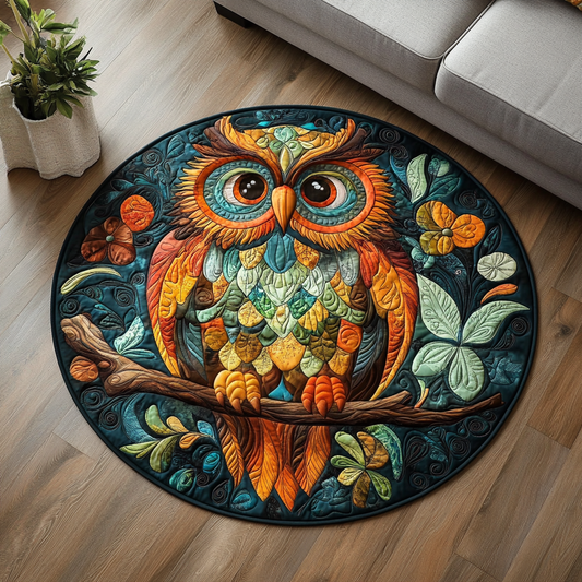 Feathered Charm Quilted Round Mat NCU0VH4777
