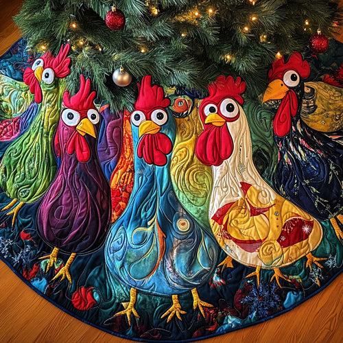 Feathered Cheer Quilted Christmas Tree Skirt NCU0PT2272