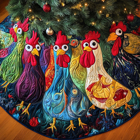 Feathered Cheer Quilted Christmas Tree Skirt NCU0PT2272