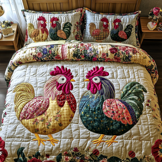 Feathered Dreams 3-Piece Quilted Bedding Set NCU0VH2812