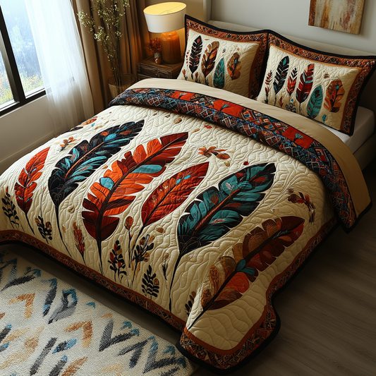 Feathered Dreams 3-Piece Quilted Bedding Set NCU0DV4286