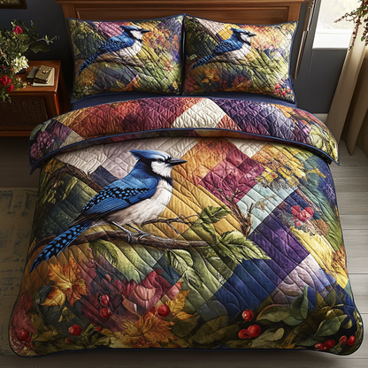 Feathered Elegance 3-Piece Quilted Bedding Set NCU0DV4705