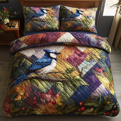 Feathered Elegance 3-Piece Quilted Bedding Set NCU0DV4705