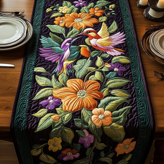Feathered Elegance Quilted Table Runner NCU0VH2630