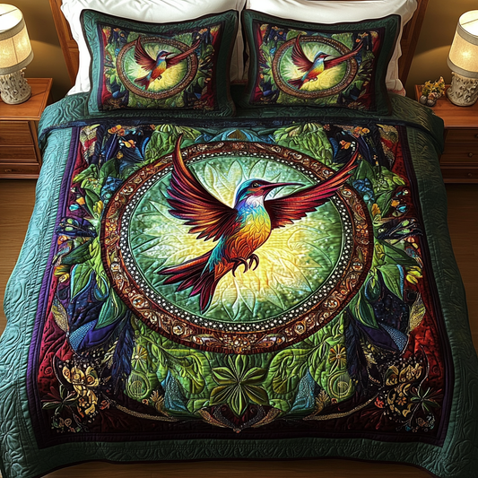 Feathered Fantasy 3-Piece Quilted Bedding Set NCU0VH1218
