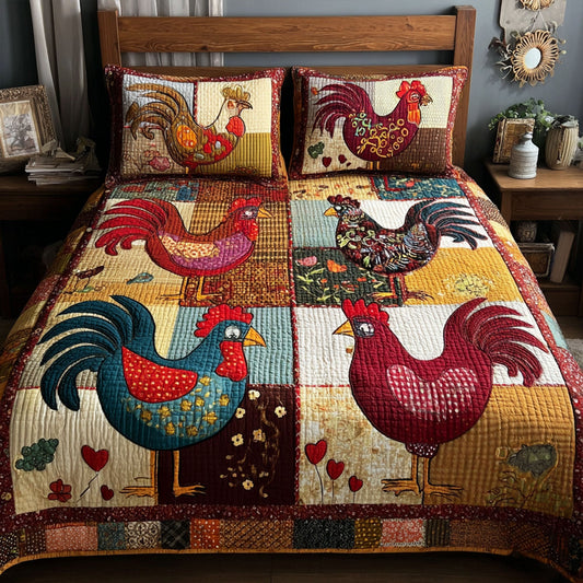 Feathered Field 3-Piece Quilted Bedding Set NCU0PT7427