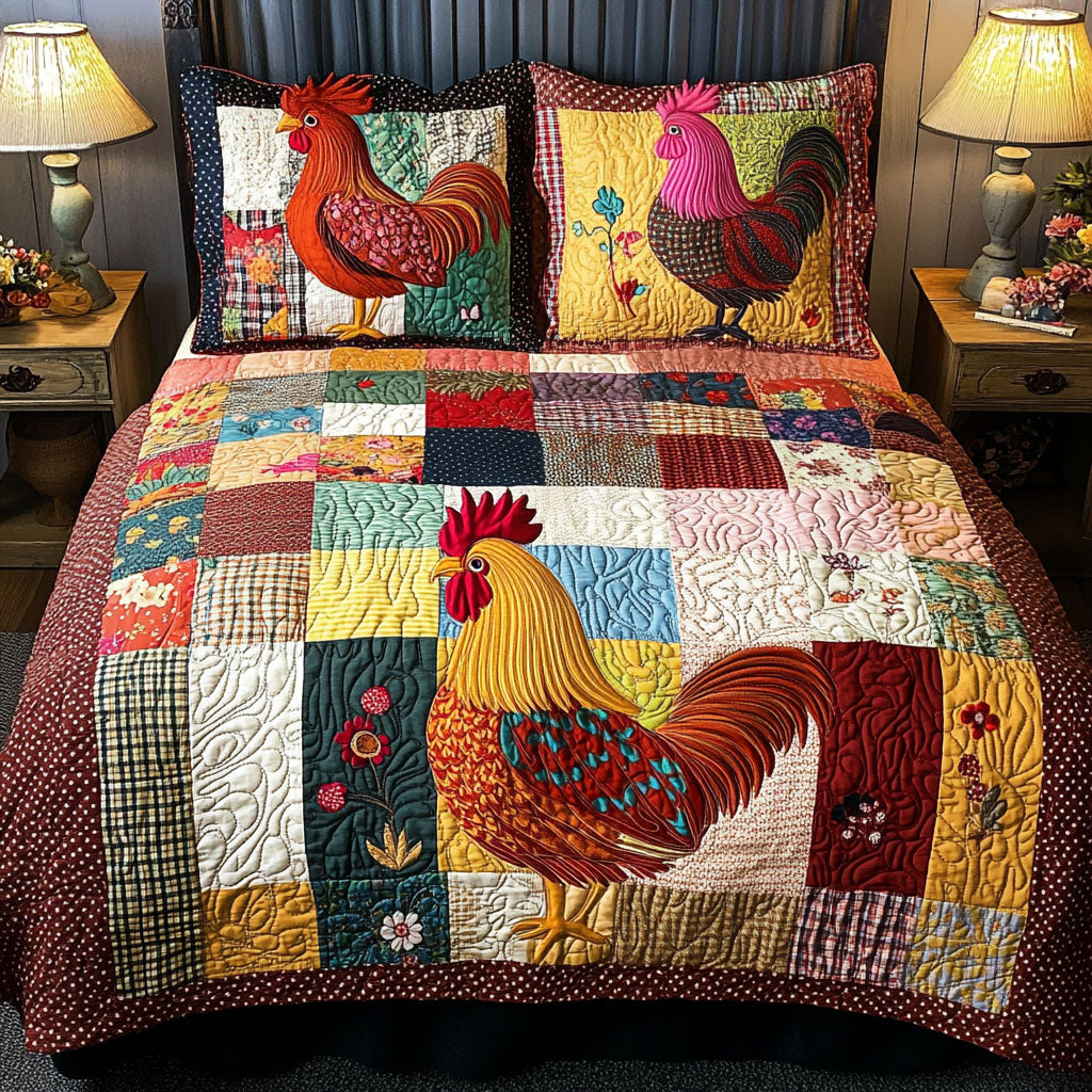 Feathered Flock 3-Piece Quilted Bedding Set NCU0PT7428