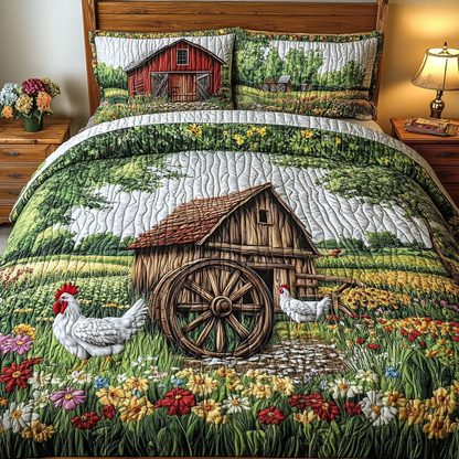 Feathered Friend 3-Piece Quilted Bedding Set NCU0DK7154