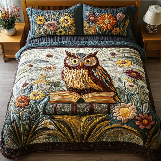 Feathered Friend 3-Piece Quilted Bedding Set NCU0DK7316