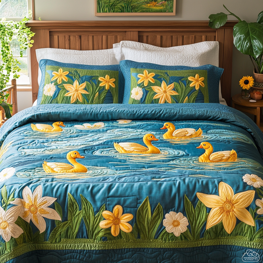 Feathered Friends 3-Piece Quilted Bedding Set NCU0VH4157