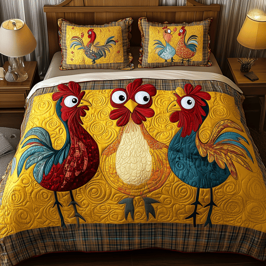 Feathered Fun 3-Piece Quilted Bedding Set NCU0TH2236