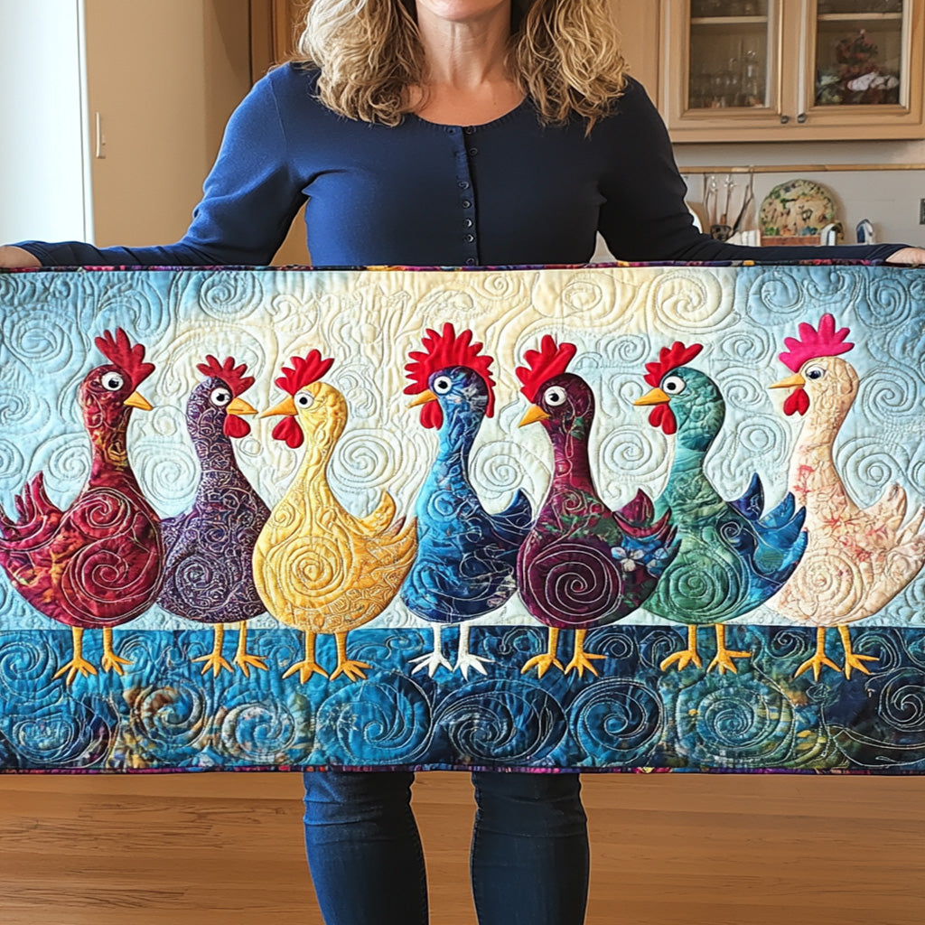 Feathered Funhouse Quilted Table Runner NCU0PT1967 – Vantique