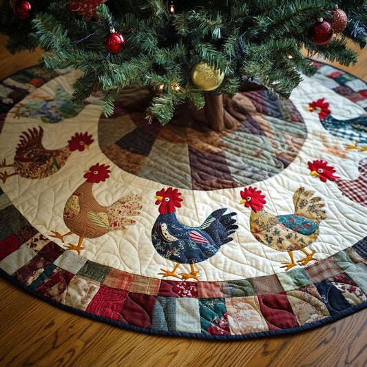 Feathered Gatherings Quilted Christmas Tree Skirt NCU0PT2273