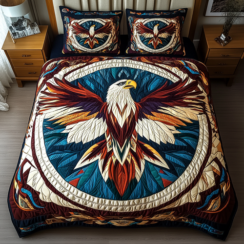 Feathered Glory 3-Piece Quilted Bedding Set NCU0VH2018