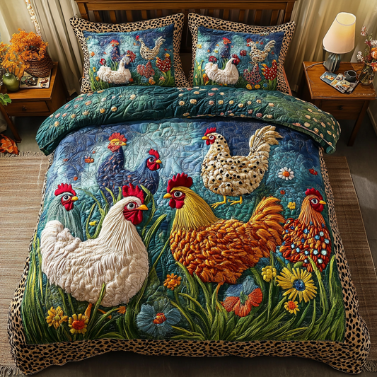 Feathered Grace 3-Piece Quilted Bedding Set NCU0DK7260