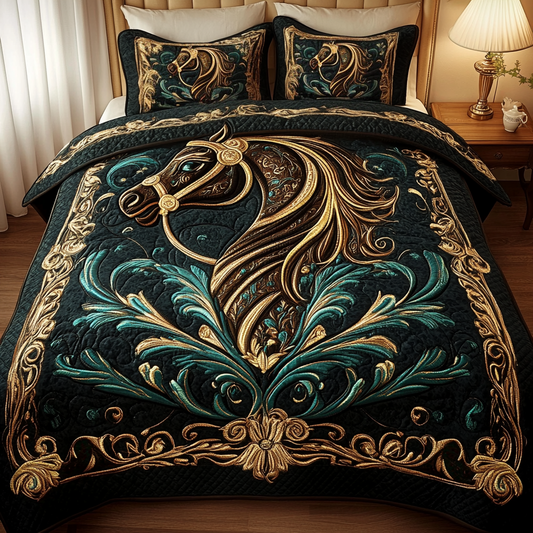 Feathered Grace 3-Piece Quilted Bedding Set NCU0VH1936