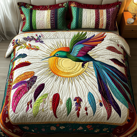 Feathered Grace 3-Piece Quilted Bedding Set NCU0VL921