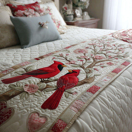 Feathered Hearts Quilted Bed Runner NCU0PT10843