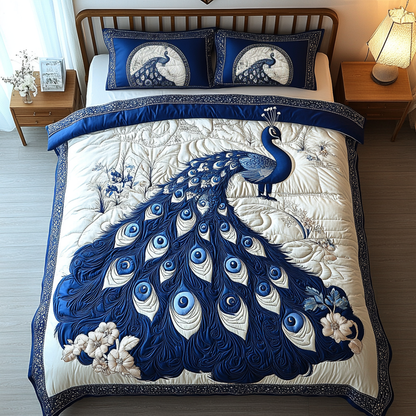 Feathered Jewel 3-Piece Quilted Bedding Set NCU0DK5359