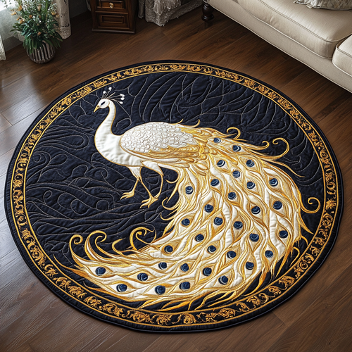 Feathered Jewel Quilted Round Mat NCU0DK5405