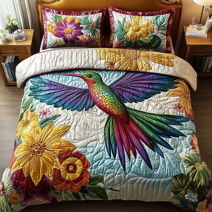 Feathered Majesty 3-Piece Quilted Bedding Set NCU0VL2141