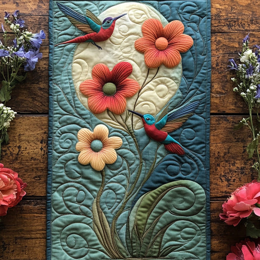 Feathered Melody Quilted Table Runner NCU0PT6730