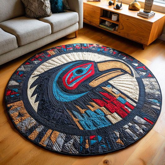 Feathered Messenger Quilted Round Mat NCU0TD443