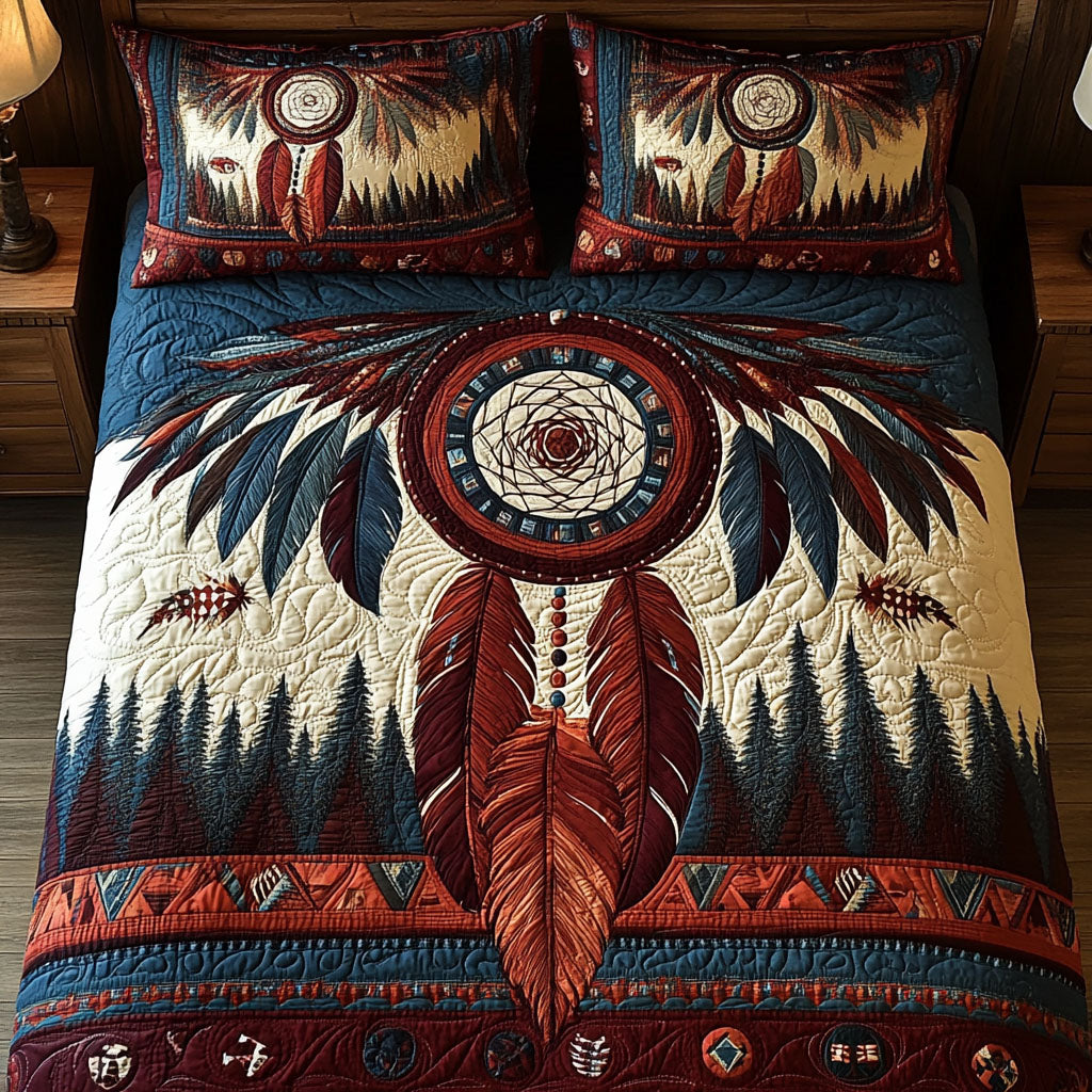 Feathered Path 3-Piece Quilted Bedding Set NCU0PT7385