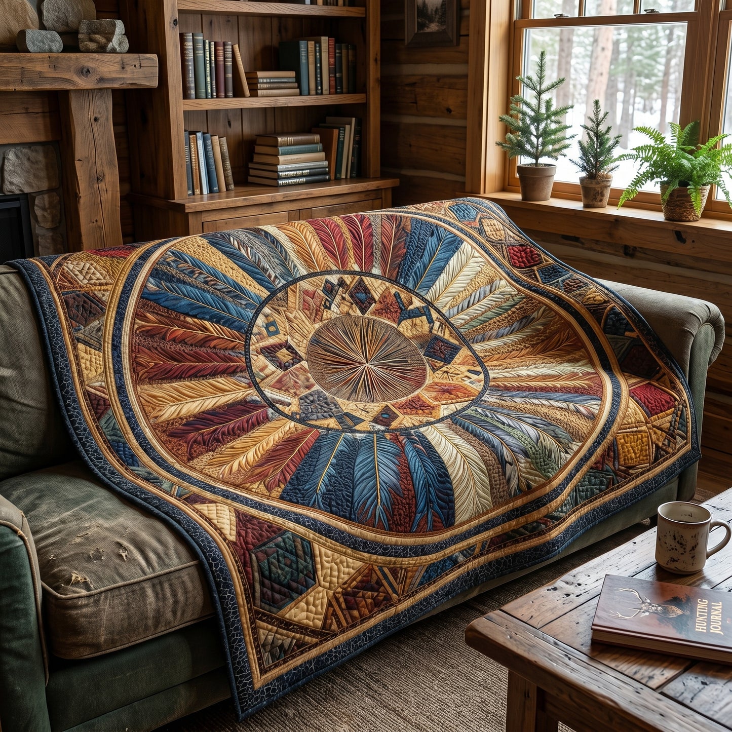Feathered Pathways Quilted Blanket NCU0PT7439