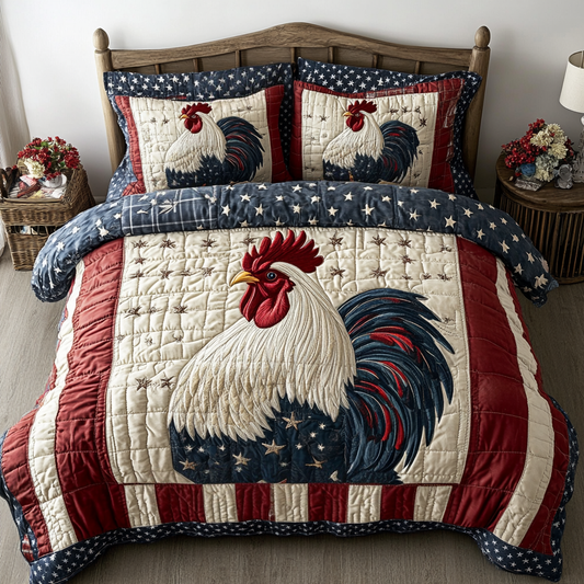 Feathered Patriot 3-Piece Quilted Bedding Set NCU0VH4193