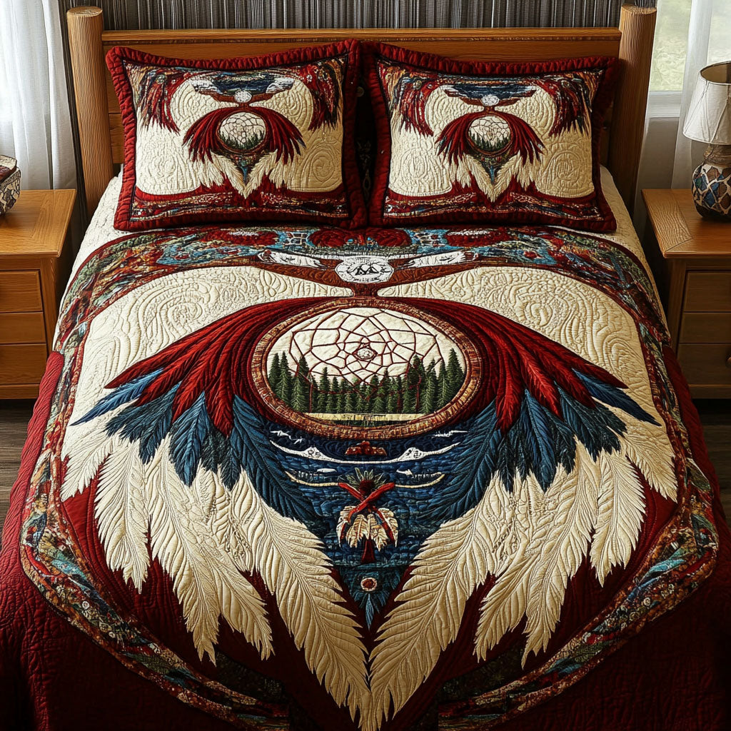 Feathered Protection 3-Piece Quilted Bedding Set NCU0PT7387
