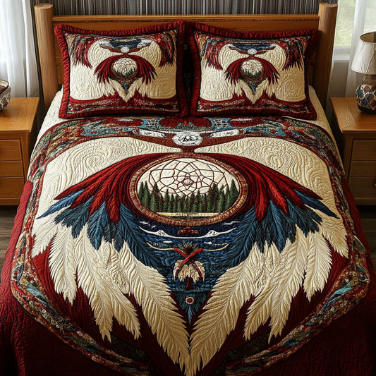 Feathered Protection 3-Piece Quilted Bedding Set NCU0PT7387