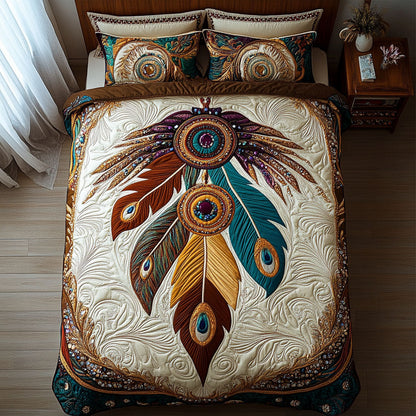 Feathered Reverie 3-Piece Quilted Bedding Set NCU0PT3831