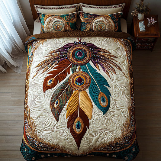 Feathered Reverie 3-Piece Quilted Bedding Set NCU0PT3831
