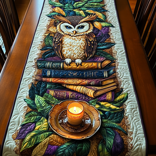 Feathered Scholar Quilted Table Runner NCU0DK5074