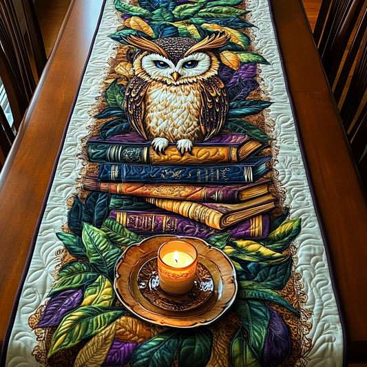 Feathered Scholar Quilted Table Runner NCU0DK5074