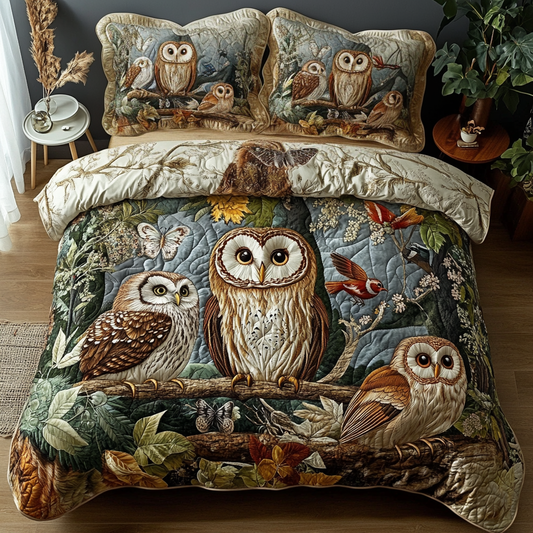 Feathered Sleep 3-Piece Quilted Bedding Set NCU0VH3793