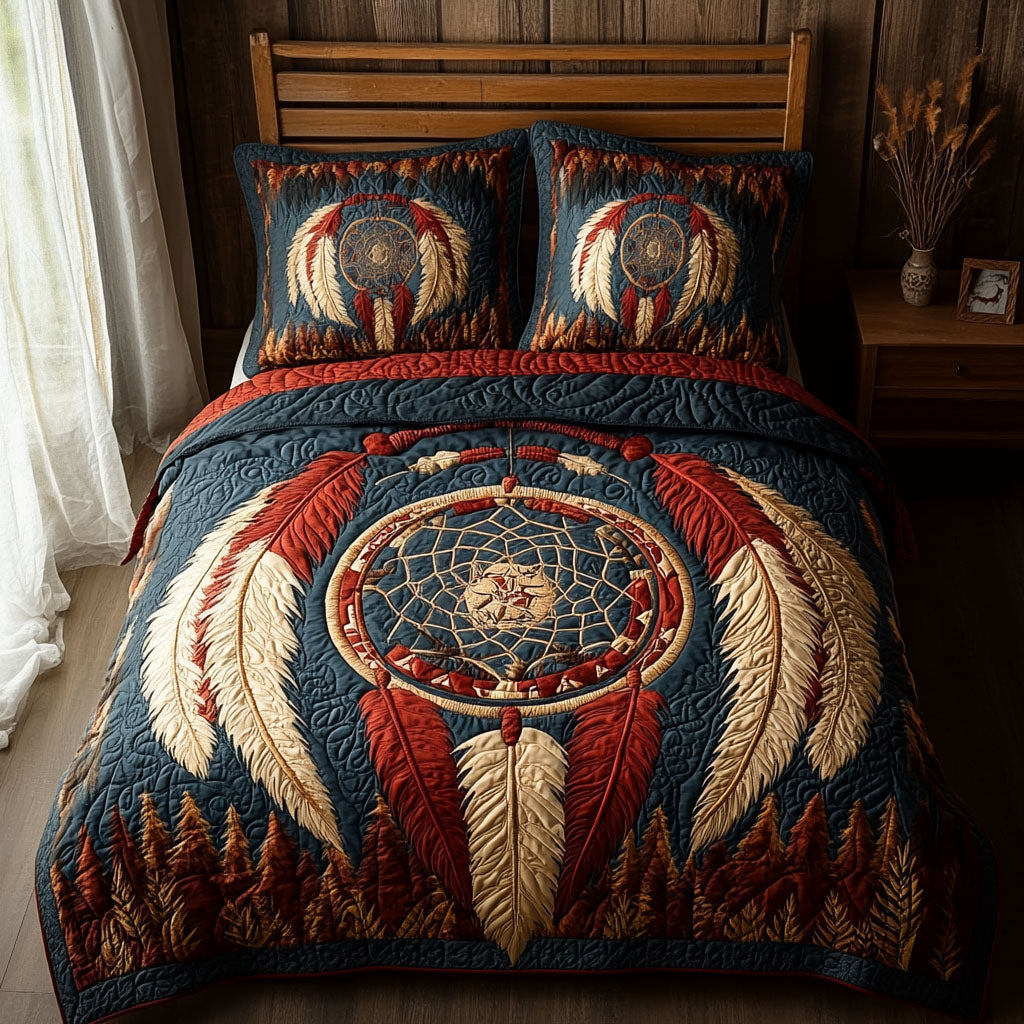 Feathered Snare 3-Piece Quilted Bedding Set NCU0PT7388