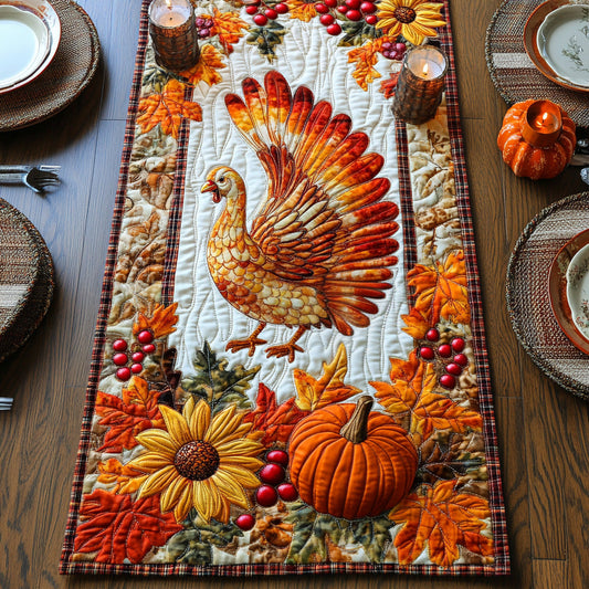 Feathers of Fall Quilted Table Runner NCU0DV7393