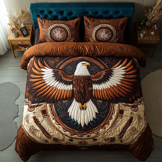 Feathers of Freedom 3-Piece Quilted Bedding Set NCU0DK3263
