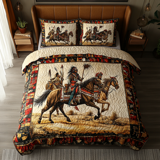 Feathers of the Ancients 3-Piece Quilted Bedding Set NCU0DV4280