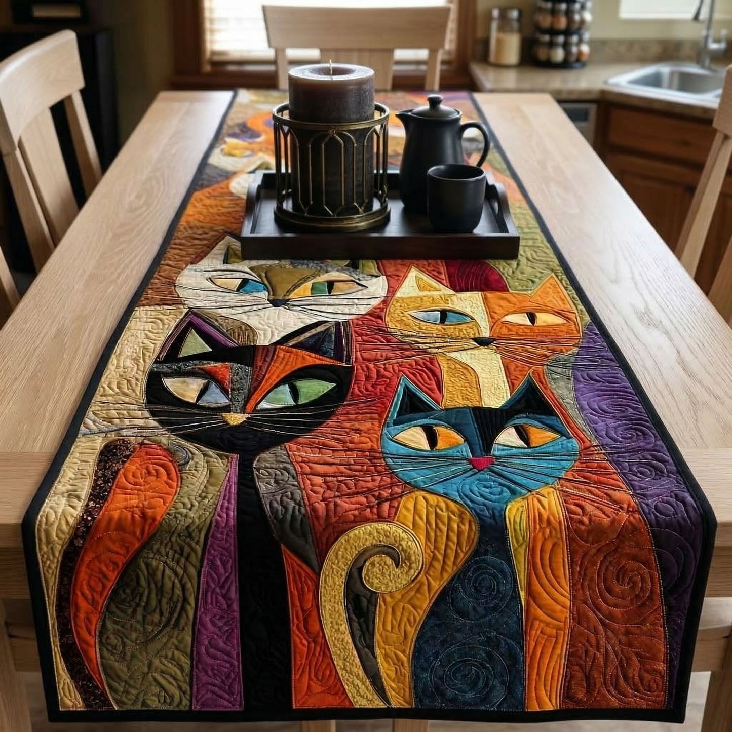Feline Frolic Quilted Table Runner NCU0NT9191