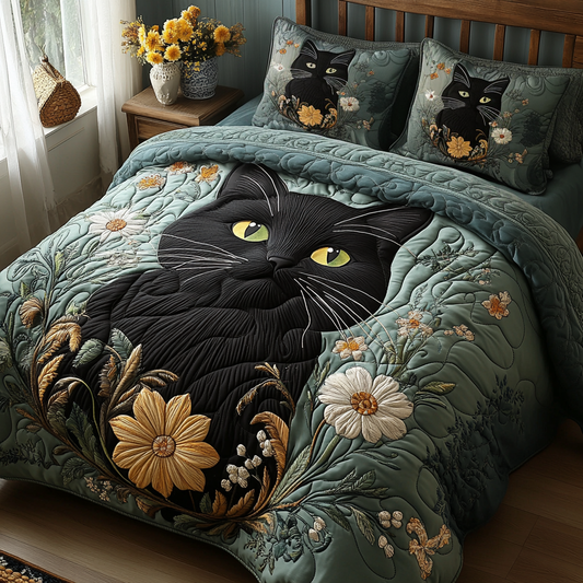 Feline Spring Quilted Bedding Set NCU0DV4905