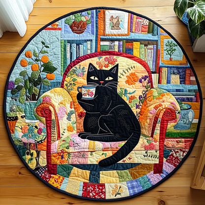 Feline Dreamland Quilted Round Mat NCU0PD862