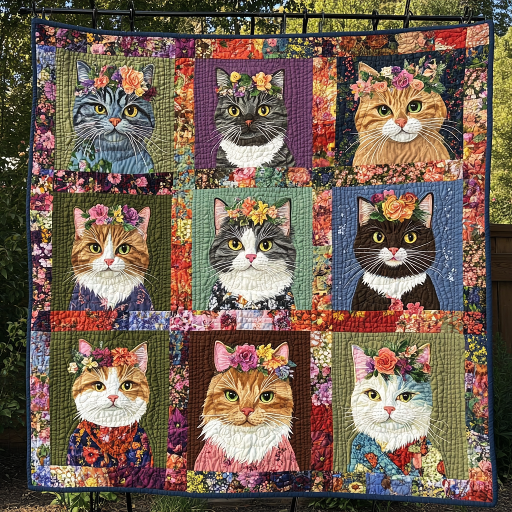 Feline Fantasia Quilted Blanket NCU0DK563