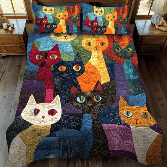 Feline Fantasy 3-Piece Quilted Bedding Set NCU0TL1071